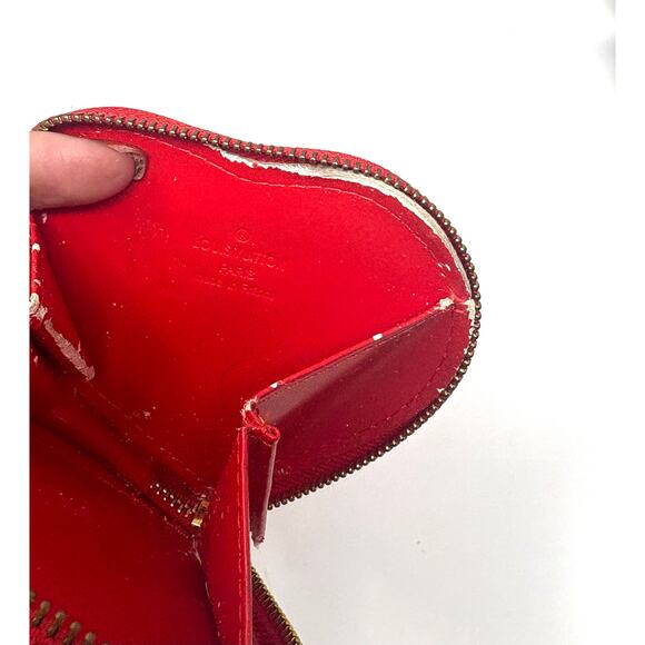 Louis Vuitton Vernis Coeur Heart Coin Purse Orange Sunset Monogram Vernis Patent - Picture 6 of 9